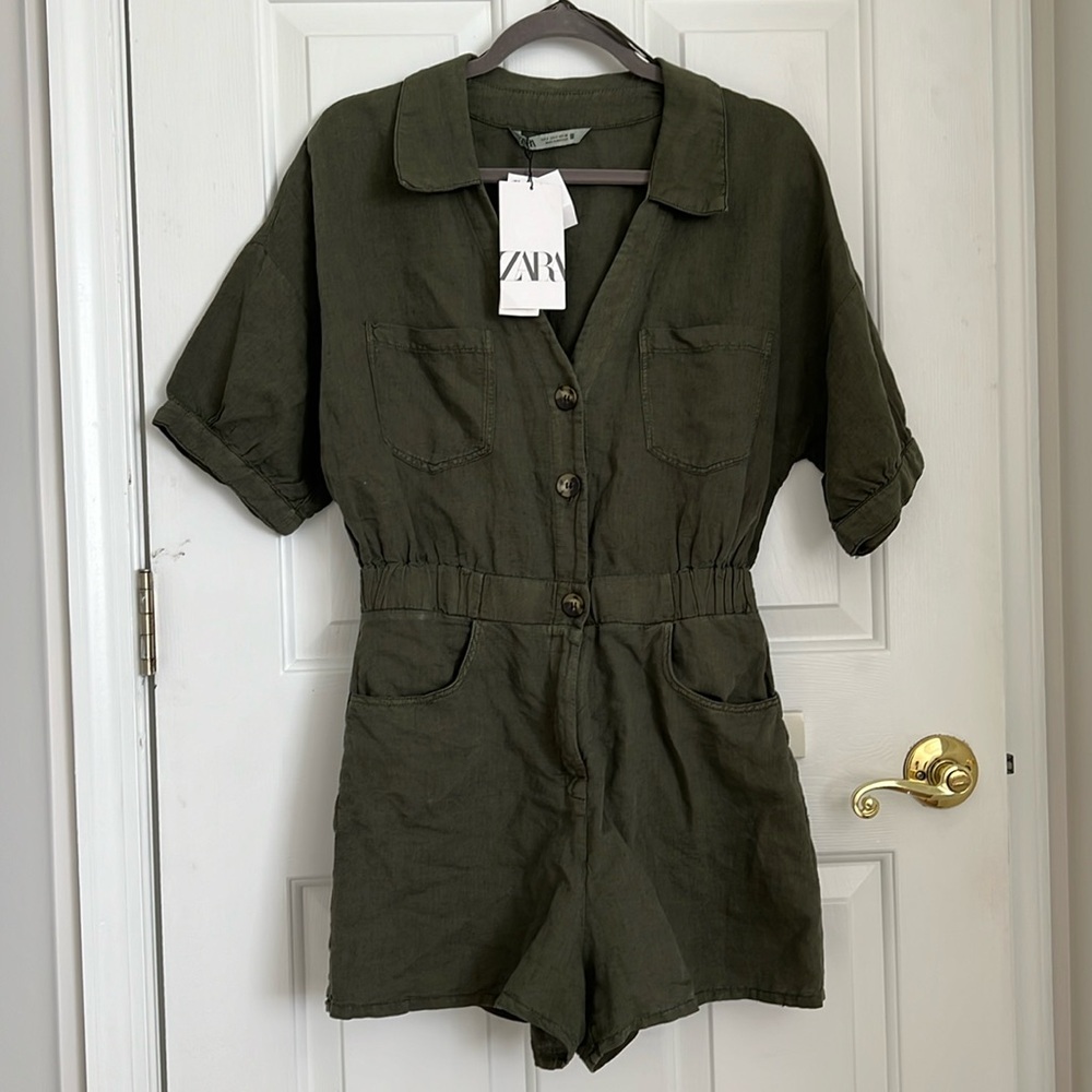 Zara Button Up Romper Small